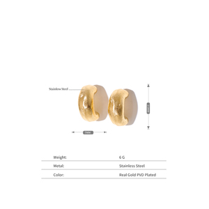 <span class=keywords><strong>Orecchini</strong></span> a Cerchio Mchic 904 dal Design Raffinato, in Acciaio Inossidabile Placcato Oro, a Forma di C, per Vendita all'Ingrosso Vintage - Product Image 3