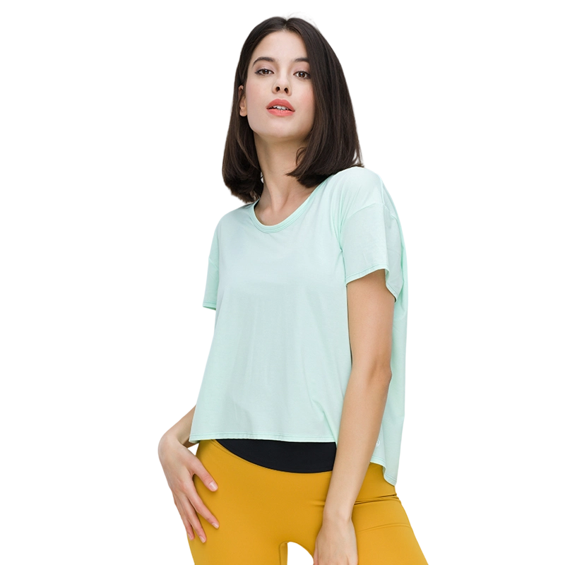 Women's Yoga Top Breathable Lightweight Four-Way Stretch Recyclable Eco-Friendly Running Fitness Wear Fashionable Solid Pants