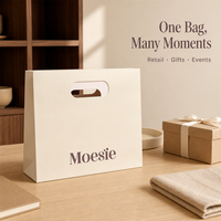 Sac de courses en papier kraft personnalisé OEM avec poignée découpée pour emballage de vêtements, cadeaux, boutiques, vente en gros, marque privée