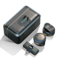 Microphone d'enregistrement mini omnidirectionnel sans fil magnétique Q8 2-en-1 avec boîtier de charge pour diffusion mobile en direct - Grande Vente