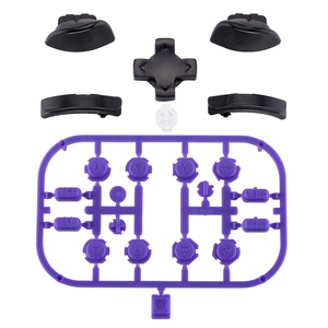 EXtremeRate Kit complet de boutons de remplacement 22-en-1 noir mat et violet pour Joy-Con NS Switch et Joy-Con OLED D-pad - Product Image 1