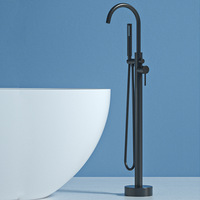 Vente directe d'usine, baignoire sur pied, douche de salle de bain tout en cuivre, robinet colonne chaud et froid, ensemble de douche pour hôtel et maison