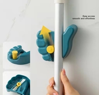 1 pièce de support de balai pour serpillière, porte-balai sans crochet constant, pince de toilette, support mural, puissant, sans trou de suivi