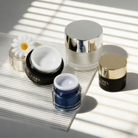 Pot d'emballage crème noir mat 5g, pot cosmétique pour crème contour des yeux, mini pot échantillon pour crème visage