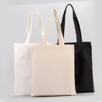 عادي الطبيعية العضوية قابلة لإعادة الاستخدام القطن قماش حمل حقيبة تسوق حقائب قطنية مع شعار مخصص