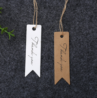 Étiquettes suspendues en papier de vache de 2*7 cm pour emballage de pâtisserie, cadeaux, décorations, messages, remerciements, petits trous