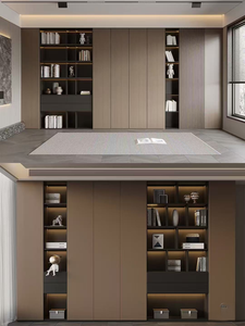 Librería Moderna Italiana Minimalista, Curva, de Concepto Abierto, de Madera Ecológica, Duradera y Ahorradora de Espacio, Directo de Fábrica, para Dormitorio - Product Image 4