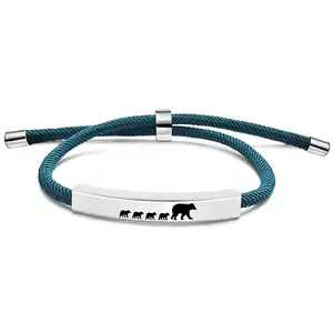 Ywganggu Stainless Steel Custom Adjustable Hand Woven Bracelets Woven Rope Bracelet Adjustable Woven Charm Tassel Bracelets