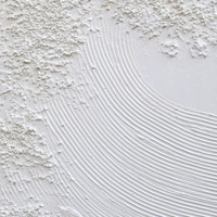 Art mural abstrait 3D texturé en relief, fait main, blanc, avec cadre en bois