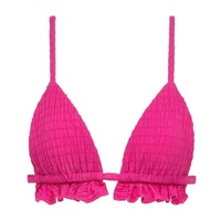 Maillots de bain personnalisés Tissu à séchage rapide Maillot de bain taille haute texturé rouge Triangle Bikinis & Beachwear