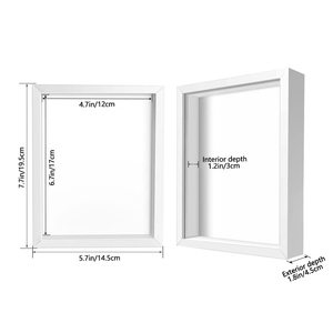 Cadre flottant 3D unique DIY, boîte à ombres papillons, design mural creux, cadre photo en bois A4 pour décoration intérieure, carré en verre - Product Image 2