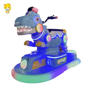 Haojile Shopping Mall 450W Swing function 2 Player Radar Warning System and colorful LED Light Children Dinosaur Driving Car