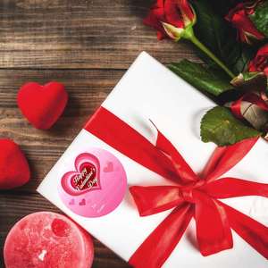 Pegatinas Decorativas para Sobres de Caja de Regalo, Pegatinas de San Valentín con Corazón Rosa de 2 Pulgadas - Product Image 4