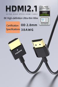 Hdmi电缆直径<span class=keywords><strong>2</strong></span>.8毫米高速超高清8k 60Hz 4K 120Hz 1m便携式软轻质HDMI8K - Product Image 2