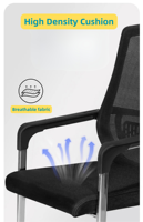 Nouvelle chaise de bureau à la mode sans tissu de maille de roue traîneau stationnaire pour les événements d'invité de visiteur de réception de réunion en attente