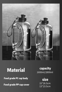 Bouteille d'eau en plastique Early Riser, gourde de sport créative, gobelet d'eau de sport, fitness, célébrité en ligne, tasse DunDun, salle de fitness - Product Image 3