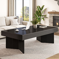 Table de café moderne rectangulaire noire de 47 pouces en bois, autoportante, pour café, salon et maison - Vente en gros