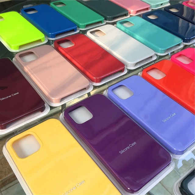 For iPhone 11 12 13 Pro Max Case Liquid Silicone Gel Rubber Phone Cover Soft Microfiber Cloth Back Cover Cases