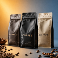 Sacs d'emballage refermables personnalisés Packfortune avec valve, fond plat, pour grains, sac à café imprimé personnalisé de 250 g