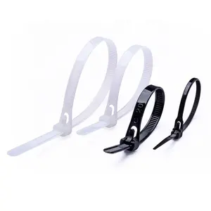 66 Reusable Cable Wire Tie Plastic Black White Oem Good Packaging Zip Ties Wrap FSCAT 150mm Nylon Nylon Coated Stainless Steel