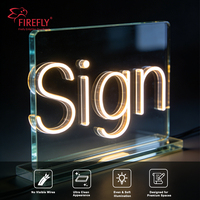Enseignes lumineuses personnalisées en verre conducteur sans fil, en acrylique, avec logo LED, pour fenêtres, publicité commerciale, lettres lumineuses