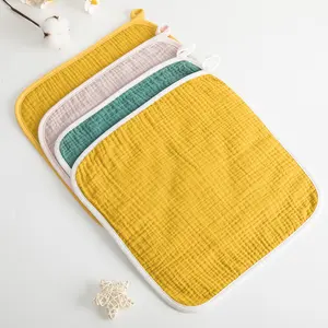 4 Layers Eco Friendly 100% Cotton Toddler Girls Boys Crepe Muslin Burp Cloth