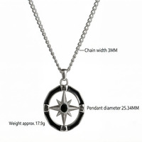 Collar Unisex de Moda Hip-Hop con Colgante de Estrella de Seis Puntas de Acero Inoxidable de Alta Calidad, Cadena Lateral, Regalo