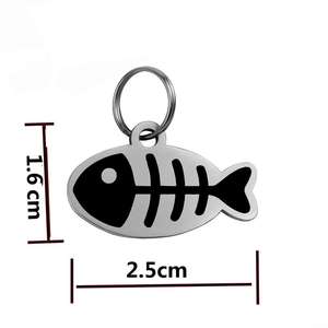 Collar con Placa de Identificación Original del Fabricante para Perros y Gatos, Accesorios de Joyería con Colgante de <span class=keywords><strong>Esqueleto</strong></span> de Pez para Mascotas - Product Image 2