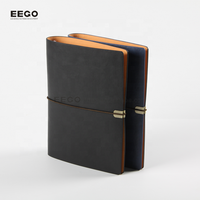 Carnet de notes A5 vintage personnalisé avec logo, à feuilles mobiles, avec sangle en cuir, style imprimé, classeur souple à anneaux, journal