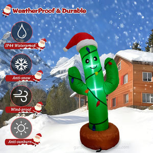 Petit cactus gonflable blanc de 4 pieds, lumière LED intégrée, décoration de Noël, étanche IP44, pour la maison, l'hôtel, le magasin - Product Image 6