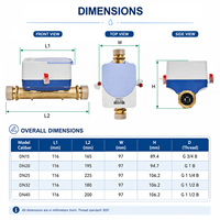 Compteur d'eau ultrasonique intelligent JRH Dn15 Dn20 Dn32 Dn40 R250/R400 LoRaWAN/LoRa/M-Bus/Modbus/RS485