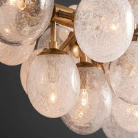 Lustre suspendu rectangulaire moderne pour restaurant et bar, avec boules de verre, lampe suspendue sphérique ronde en cristal