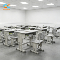 Fabricant OEM de bureaux scolaires en Chine, table et chaise scolaires en plastique haute résistance pour l'étude, ensemble complet de chaises et de tables scolaires