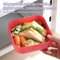 Boîte à lunch pour enfants en plastique de qualité alimentaire, écologique, avec poignée, boîte bento portable, couvercle en plastique, 2 compartiments, anti-fuite