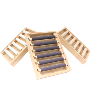 Luxury High Quality Rectangle Wooden Velvet <b>Jewelry</b> <b>Display</b> Tray with Removable <b>Display</b> Rack for Retail Shop - Product Image 2