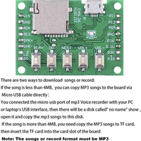 Kit de lecture vocale de musique MP3 Module d'enregistrement sonore avec capteur infrarouge PIR Support USB Télécharger la carte TF Bricolage Boutique Bienvenue