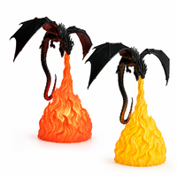 Figurine LED Dragon Souffleur de Flammes pour Bureau de Jeu, Chambre à Coucher, Décoration pour Fans de Fantasy, Objet de Collection