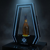 Support d'affichage rotatif pour bouteilles avec éclairage LED en acrylique, logo personnalisé, couleur personnalisée, revêtement UV, pour hôtel, boîte de nuit