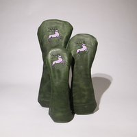 Couvre-chefs de club de golf à fermeture magnétique Maillet sur mesure en cuir OEM vert pour putter de golf
