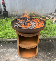 Bol de foyer en acier corten Barbecue Grille de cheminée en acier corten Fumeur Barbecue Grill Grill Anneau