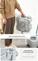 Toilette mobile portable en plastique Aotong pour le camping en plein air et les pique-niques, utilisable en toutes saisons