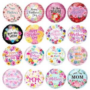 18" Mothers Day Pink W/FLOWERS Cartoon Spring Flower Foil Balloons For Mom Mummy Mama Party Decoration