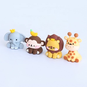 Figurines en plastique PVC souples au toucher caoutchouté, petits animaux OEM : tigre, lion, éléphant, singe, girafe, zèbre - Product Image 4