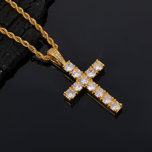 Joyería Hip Hop Europea y Americana, Collar con Colgante de Cruz de Jesús Cristiano en Oro de 18K para Hombres y Mujeres - Product Image 5