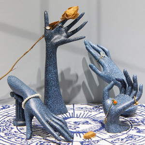 Tùy Chỉnh Màu Xanh Chất Liệu Nhựa Đồ Trang Sức Đứng Hiển Thị Chủ Vòng Đeo Tay Vòng Bông Tai Vòng Cổ Cổ Container Cổ Bust Hiển Thị - Product Image 5