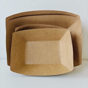 Barquettes alimentaires personnalisées en papier kraft YBLPAK, mini barquettes jetables pour le jour du match, petites barquettes en papier pour servir des collations, des desserts, des tacos, des nachos - Product Image 2