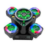 Projecteurs de scène LED mobiles populaires RGBW DMX à quatre bras, haute luminosité, installation facile, éclairage DJ pour mariages, bars et fêtes