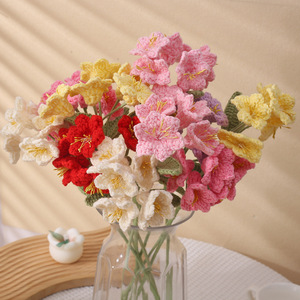 Ramo de Tulipanes Tejidos a Crochet Kexiang, Multicolor, de Poliéster, Decoración para Escritorio, Regalo - Product Image 2