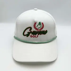 Özel 5 Panel 3D nakış logosu su geçirmez beyzbol şapkası lazer kesim delik delikli kapaklar performans spor Golf şapkaları