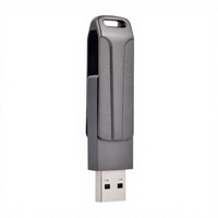 Flash Drive USB2.0/3.0 2 in 1 Dual Port Type-C Logam Putar Grosir, Kapasitas Besar 32GB 64GB untuk Ponsel dan Komputer